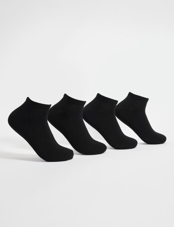 Gym Equipment Viscose Rayon from Bamboo Sneaker Sock, 4-Pack, Black product photo