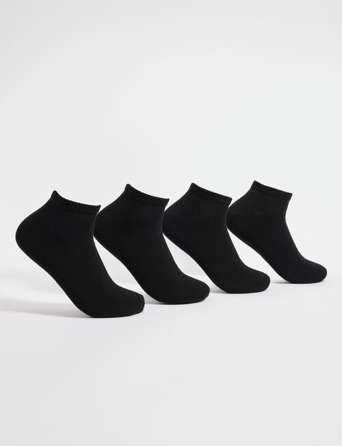 Gym Equipment Viscose Rayon from Bamboo Sneaker Sock, 4-Pack, Black product photo
