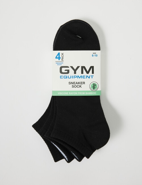 Gym Equipment Viscose Rayon from Bamboo Sneaker Sock, 4-Pack, Black product photo View 02 L