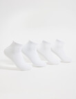 Gym Equipment Viscose Rayon from Bamboo Sneaker Sock, 4-Pack, White product photo