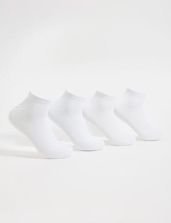 Gym Equipment Viscose Rayon from Bamboo Sneaker Sock, 4-Pack, White product photo