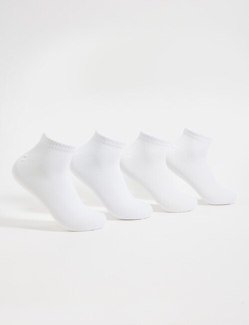 Gym Equipment Viscose Rayon from Bamboo Sneaker Sock, 4-Pack, White product photo