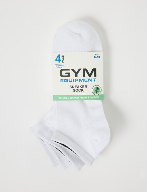 Gym Equipment Viscose Rayon from Bamboo Sneaker Sock, 4-Pack, White product photo View 02 L