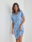 Whistle Sleep T-Shirt Nightie, Navy Print product photo