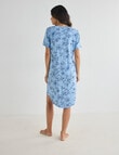 Whistle Sleep T-Shirt Nightie, Navy Print product photo View 02 S
