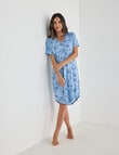 Whistle Sleep T-Shirt Nightie, Navy Print product photo View 03 S