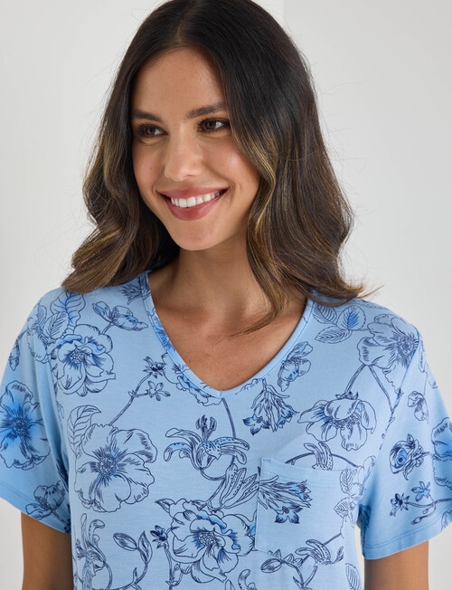 Whistle Sleep T-Shirt Nightie, Navy Print product photo View 04 L