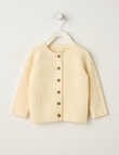 Little Bundle Crew Knit Cardigan, Cream product photo