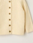 Little Bundle Crew Knit Cardigan, Cream product photo View 02 S