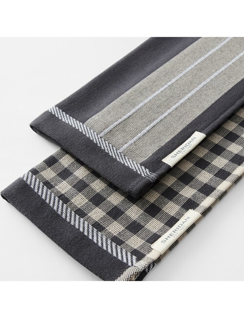 Sheridan Este Tea Towel, 2-Pack, Carbon product photo View 02 L