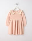 Teeny Weeny Boot Scooting Knit Long-Sleeve Dress, Pink product photo