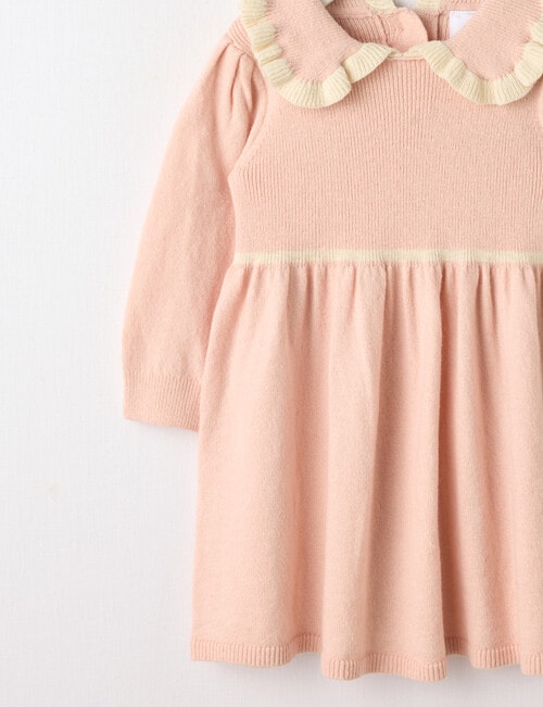 Teeny Weeny Boot Scooting Knit Long-Sleeve Dress, Pink product photo View 03 L