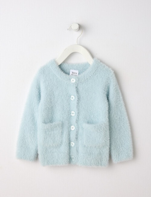 Teeny Weeny Boot Scooting Fluffy Crew Cardigan, Blue product photo