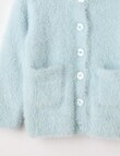 Teeny Weeny Boot Scooting Fluffy Crew Cardigan, Blue product photo View 02 S