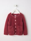Teeny Weeny Boot Scooting Fluffy Crew Cardigan, Raspberry product photo