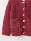 Teeny Weeny Boot Scooting Fluffy Crew Cardigan, Raspberry product photo View 02 S