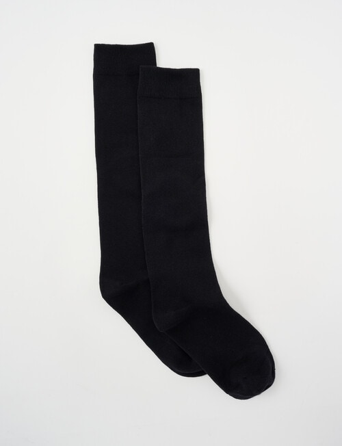 Lyric Cotton Knee Hi Socks, 2-Pack, Black product photo View 02 L