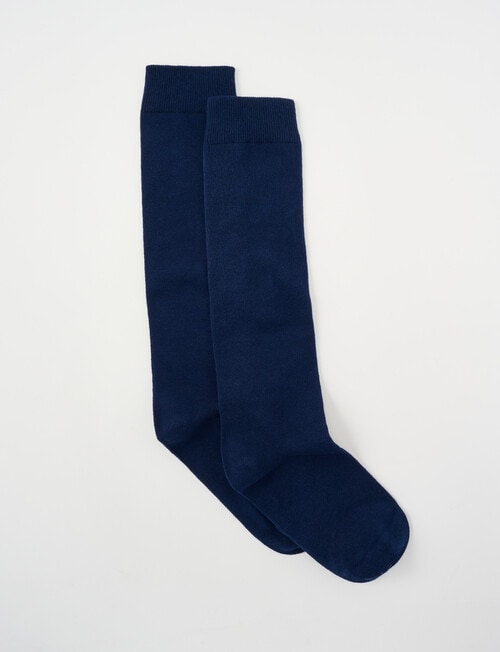 Lyric Cotton Knee Hi Socks, 2-Pack, Navy product photo View 02 L