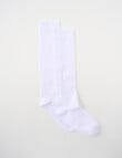 Lyric Cotton Knee Hi Socks, 2-Pack, White product photo View 02 S
