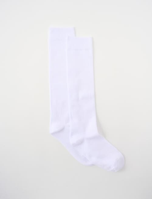Lyric Cotton Knee Hi Socks, 2-Pack, White product photo View 02 L