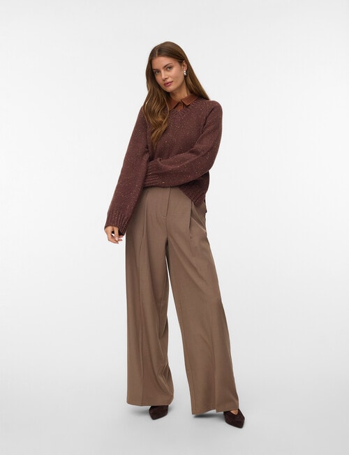 Vero Moda Long Sleeve V-Neck Knit Sweater, Puce product photo View 04 L