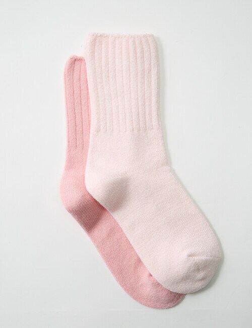 Lyric Soft Rib Crew Sock, 2-Pack, Pink & Blush product photo