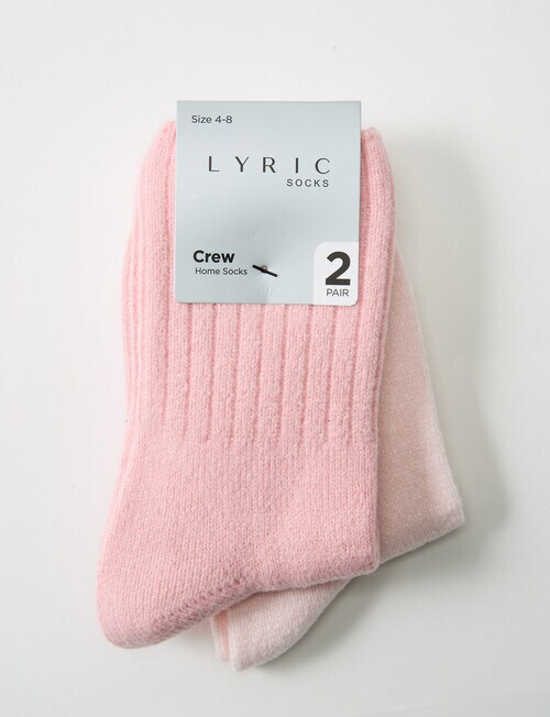 Lyric Soft Rib Crew Sock, 2-Pack, Pink & Blush product photo View 02 L