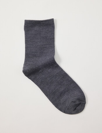 Lyric Wool Blend Quarter Crew Sock, 1-Pack, Grey product photo