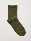 Lyric Wool Blend Quater Crew Sock, 1-Pack, Olive Marle product photo