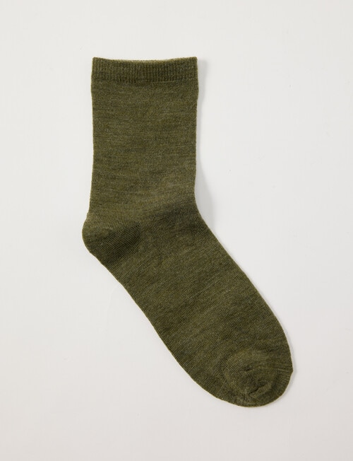 Lyric Wool Blend Quater Crew Sock, 1-Pack, Olive Marle product photo