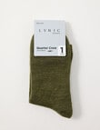 Lyric Wool Blend Quater Crew Sock, 1-Pack, Olive Marle product photo View 02 S