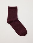 Lyric Wool Blend Quater Crew Sock, 1-Pack, Burgundy product photo