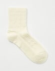 Lyric Wool Blend Cable Quarter Crew Sock, 1-Pack, Ivory product photo