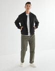 Gasoline Suede Bomber Jacket, Black product photo View 03 S