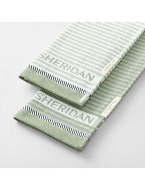 Sheridan Vita Tea Towel, 2-Pack, Sage product photo View 02 L