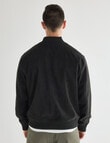 Gasoline Suede Bomber Jacket, Black product photo View 02 S