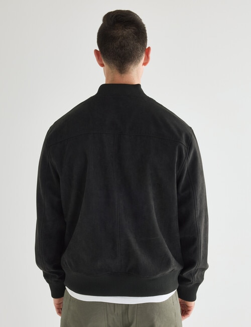 Gasoline Suede Bomber Jacket, Black product photo View 02 L