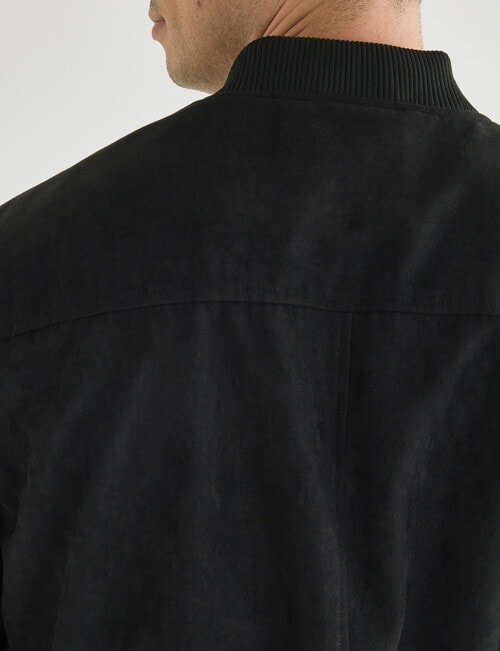 Gasoline Suede Bomber Jacket, Black product photo View 05 L