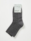 Lyric Wool Blend Cable Quarter Crew Sock, 1-Pack, Grey product photo View 02 S
