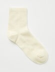 Lyric Wool Blend Rib Quarter Crew Sock, 1-Pack, Ivory product photo
