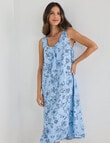 Whistle Sleep Slip Nightie, Navy Print product photo