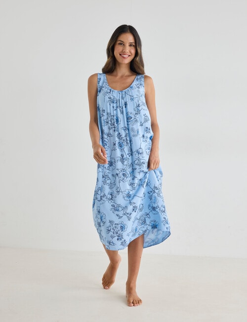 Whistle Sleep Slip Nightie, Navy Print product photo View 03 L