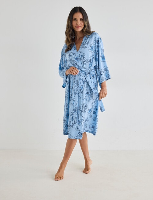 Whistle Sleep Robe, Navy Print product photo View 03 L