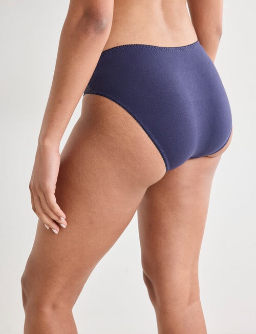 Lyric Cotton & Lace Top Bikini Brief, Indigo product photo View 02 L