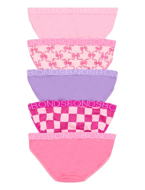 Bonds Multipack Bikini, 5-Pack, Checkered Bows Mini product photo View 02 L
