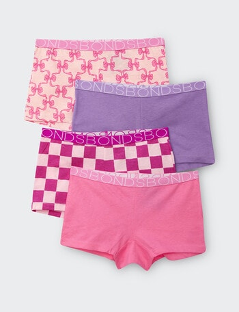 Bonds Multipack Shortie, 4-Pack, Checkered Bows Mini product photo
