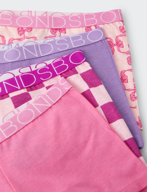 Bonds Multipack Shortie, 4-Pack, Checkered Bows Mini product photo View 03 L