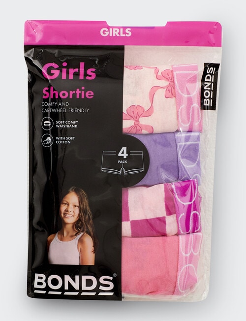 Bonds Multipack Shortie, 4-Pack, Checkered Bows Mini product photo View 04 L