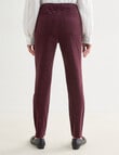 Ella J Pull On Cord Pant, Burgundy product photo View 02 S