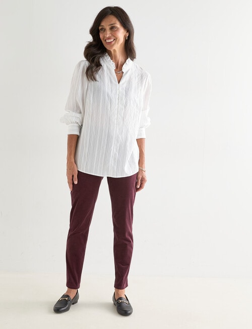 Ella J Pull On Cord Pant, Burgundy product photo View 03 L